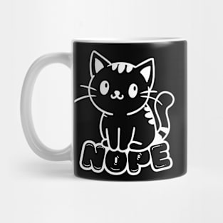 Cute Black Cat Say Nope Mug